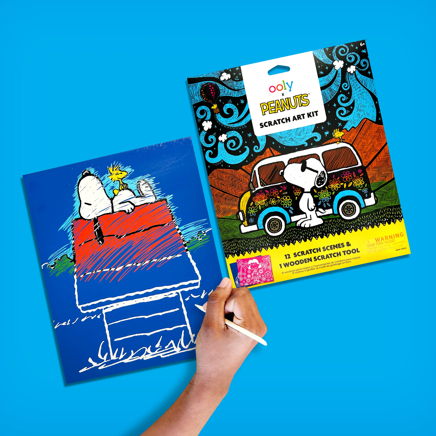OOLY x Peanuts: Scratch Art Kit (13 PC Set)