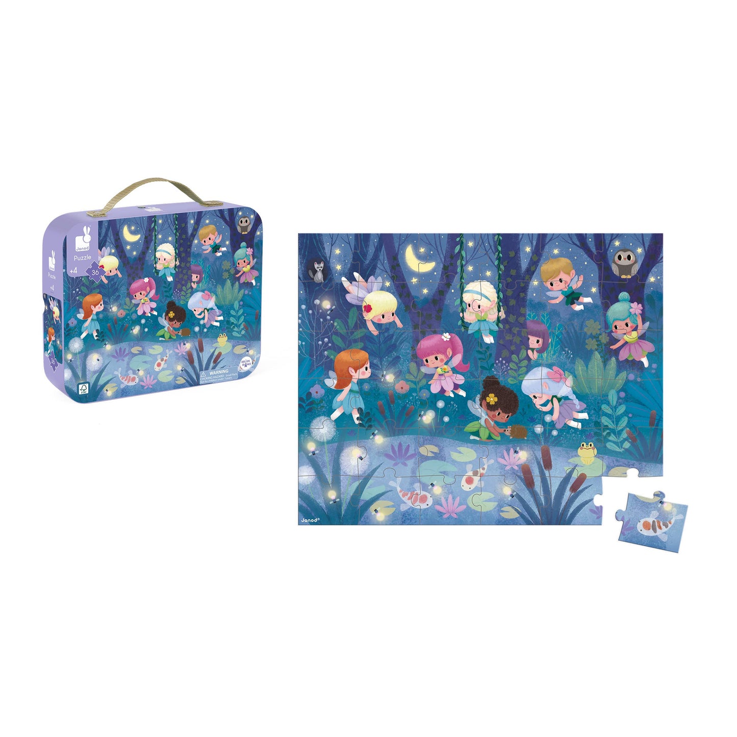 Suitcase Puzzle - Fairies & Waterlilies - 36 Pieces