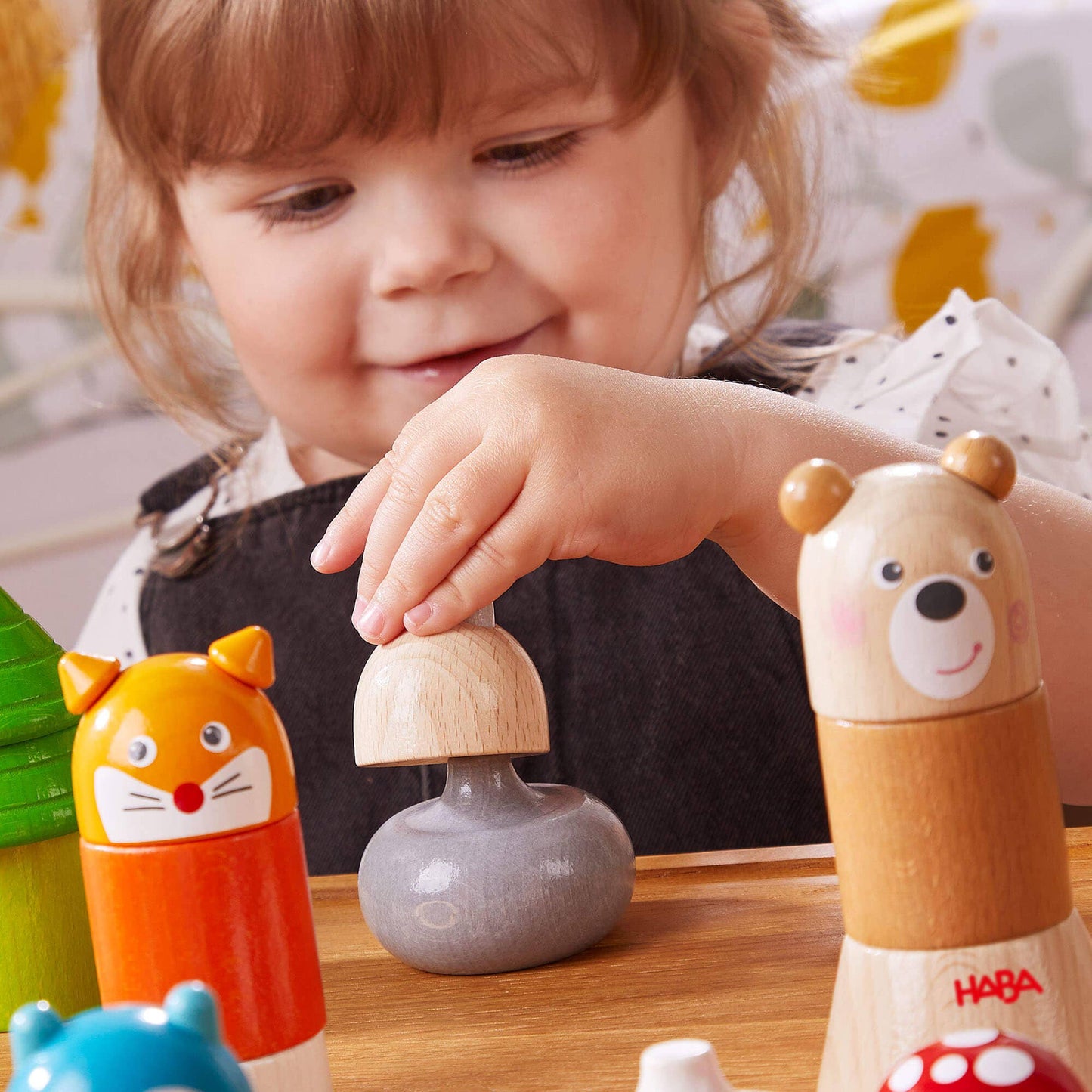 Forest Animals Wooden Stacking Toy - Montessori Blocks