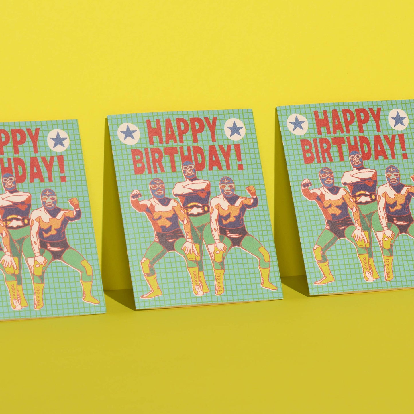 Luchador Birthday greeting card: Single