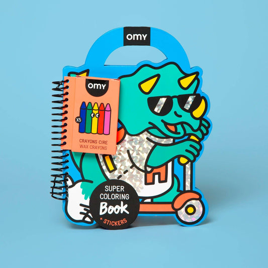 Dino Super Coloring & Sticker Book
