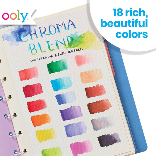 Chroma Blends Watercolor Brush Markers - Set of 18