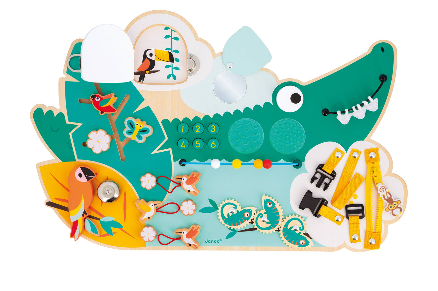 Tropik | Crocodile Multi-Activity Busy Board | 14 activities