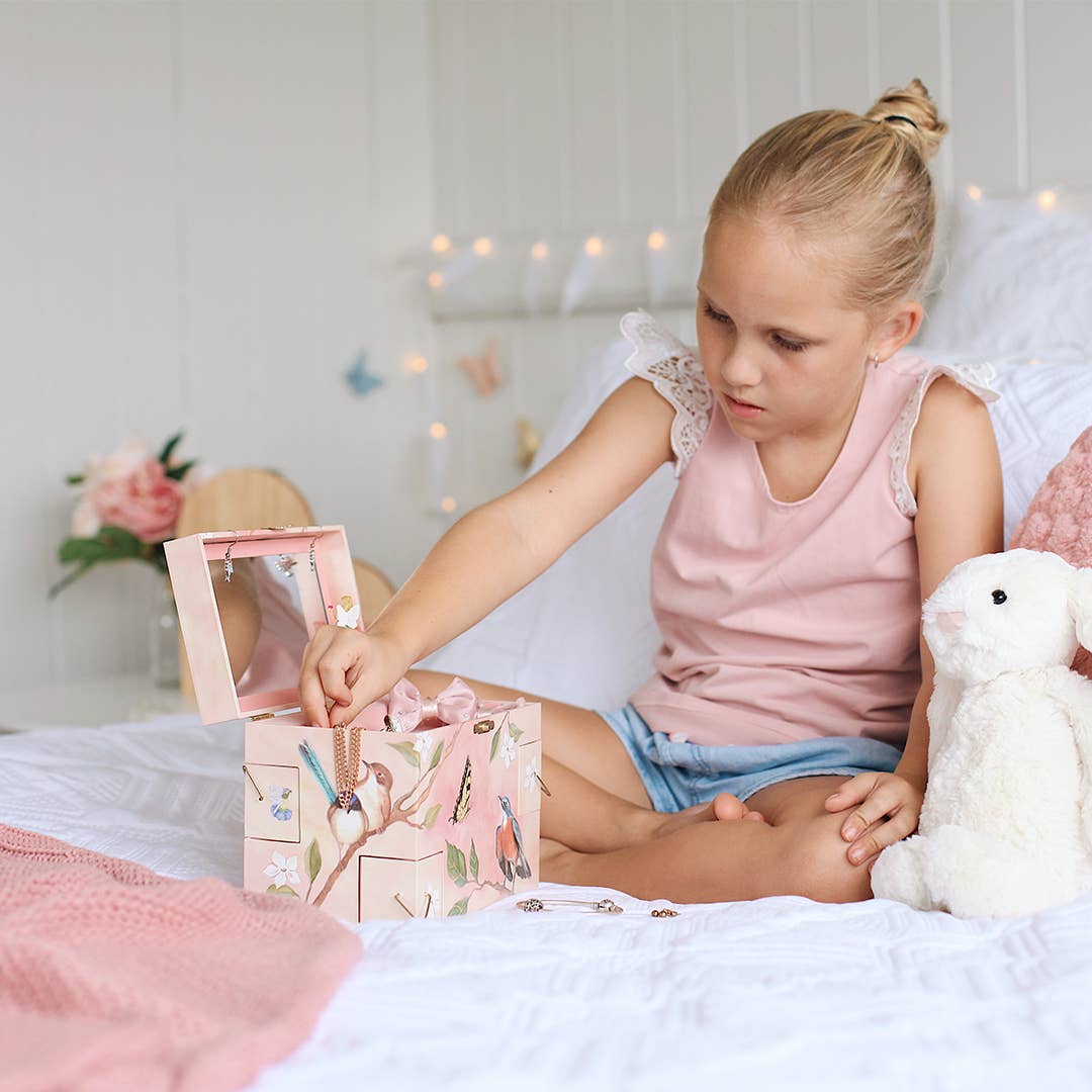 Sweet Fairy Wren (birds) Musical Jewelry Box