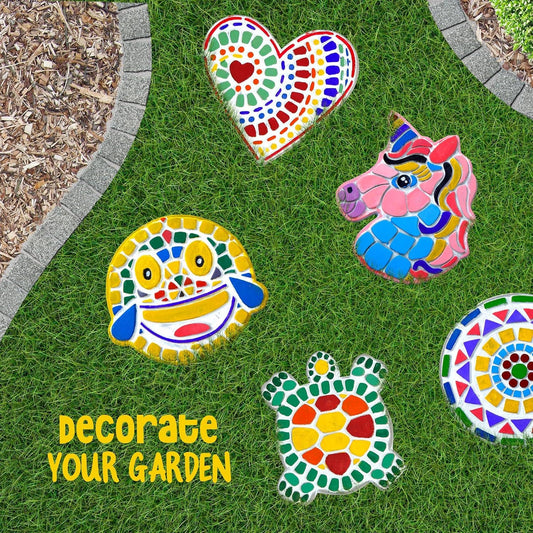 Stepping Stone Painting Kit for Kids - Paint 5 Garden Stones