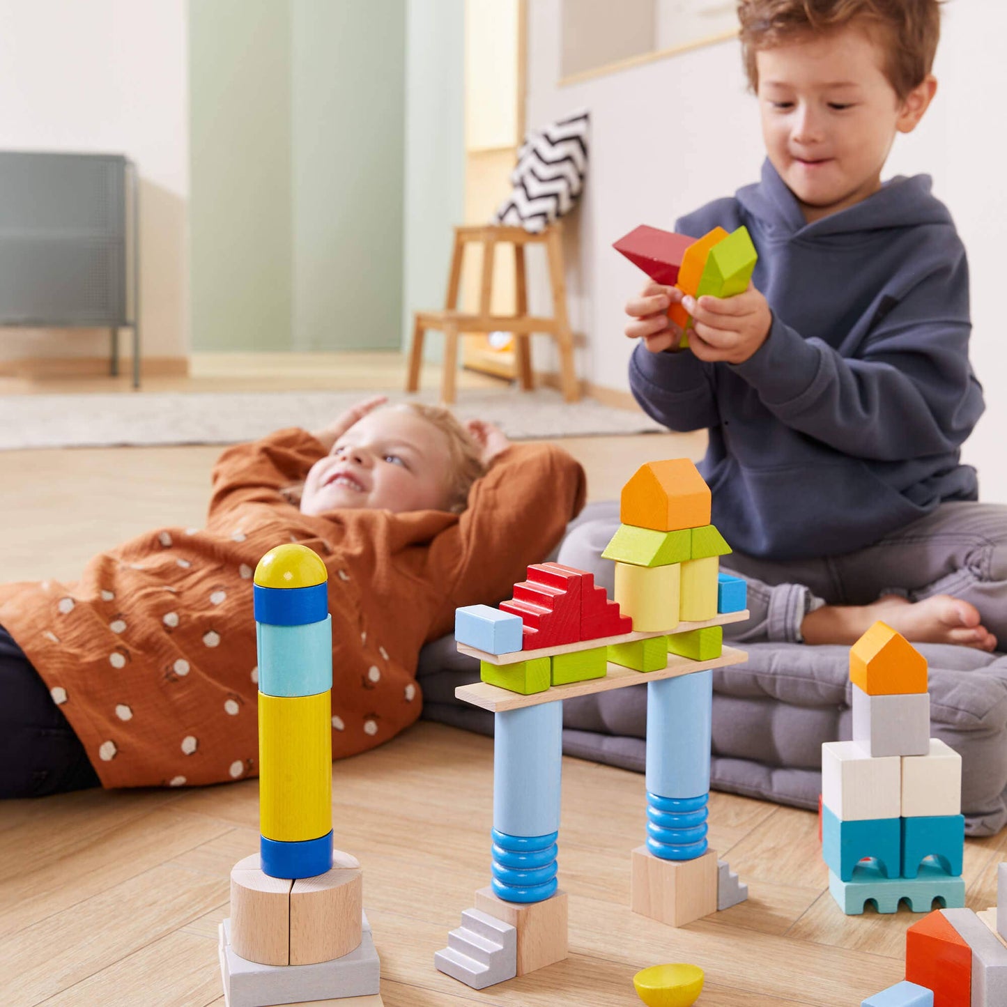 Colored Building Blocks - 85 Piece Set