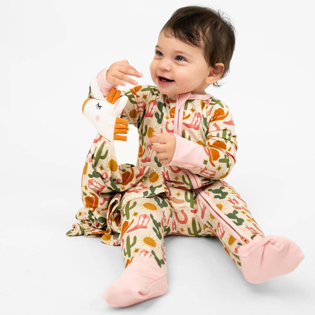 Hey Y'all Western Horse Baby Lovey: Pink/Multi / O/S