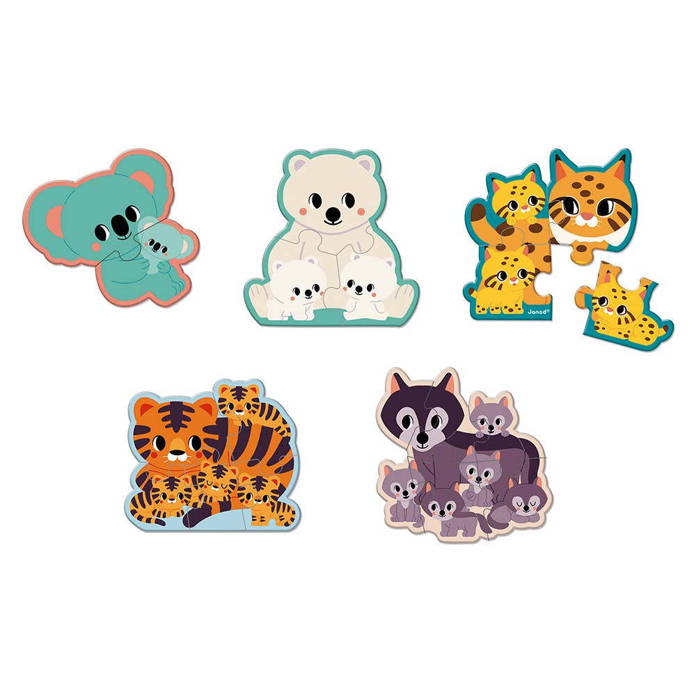 Janod - Five Animal Puzzles