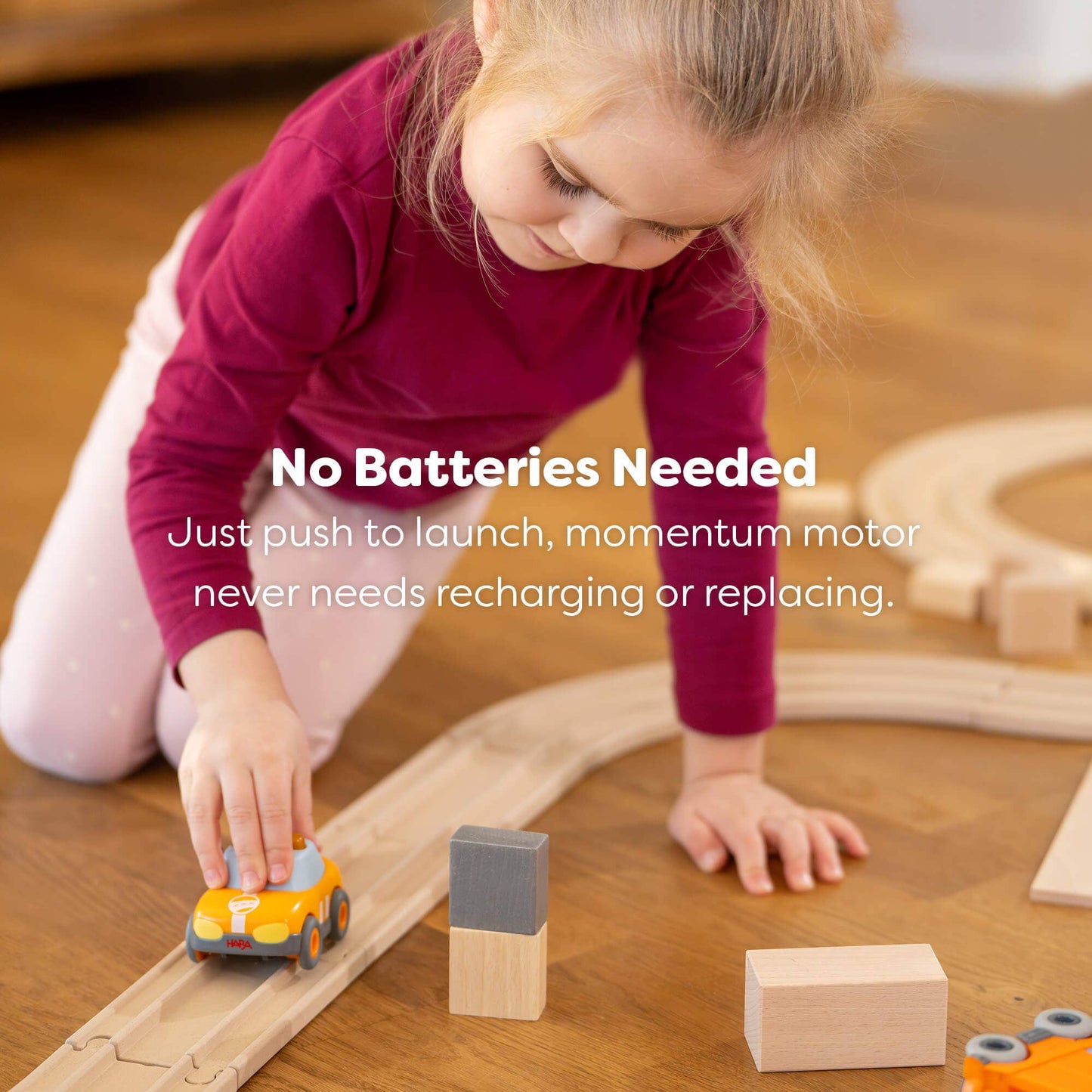 HABA Cars Yellow Pace Car with Momentum Motor – Recycled