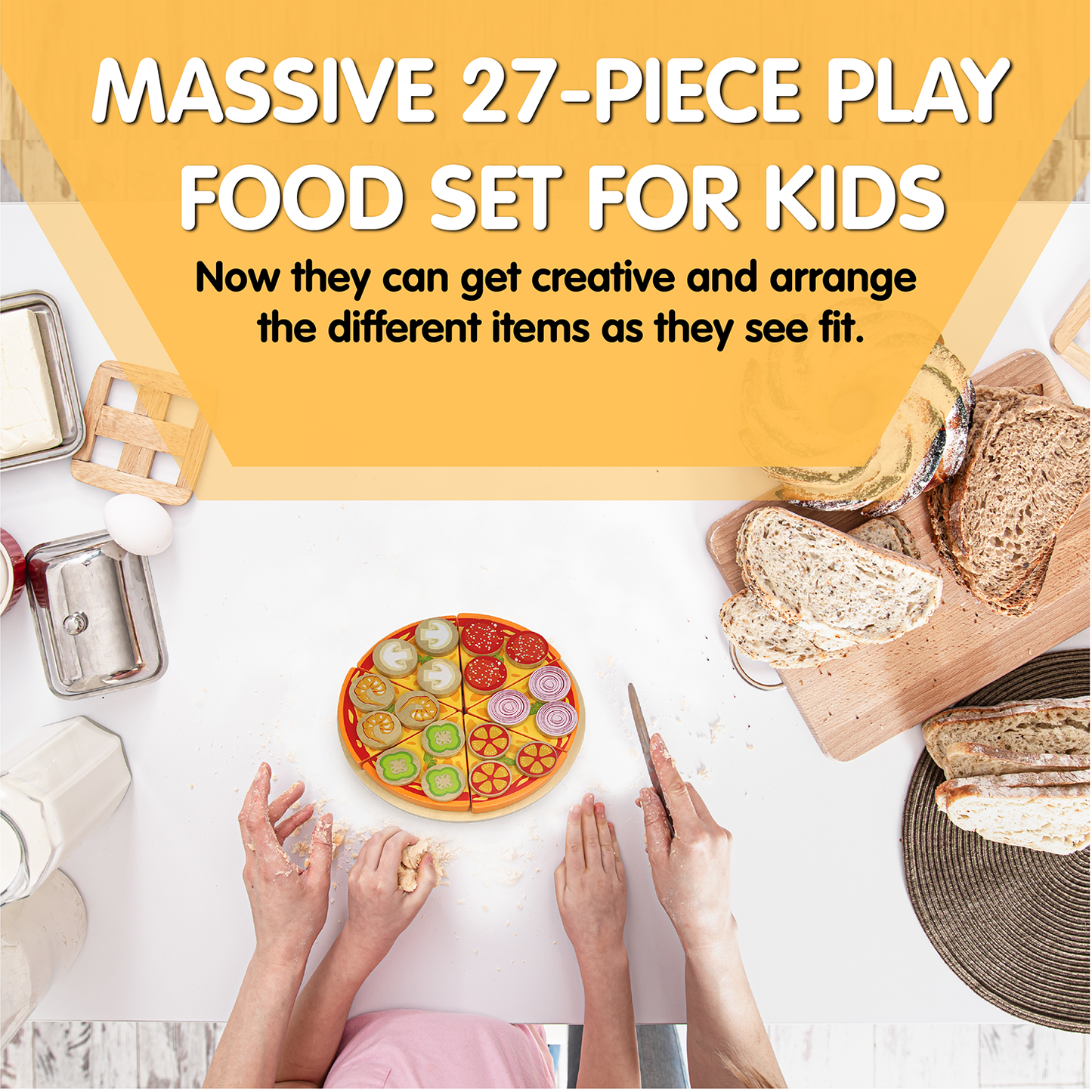 Leo & Friends 27-Piece Kid’s Pizza Toy Set