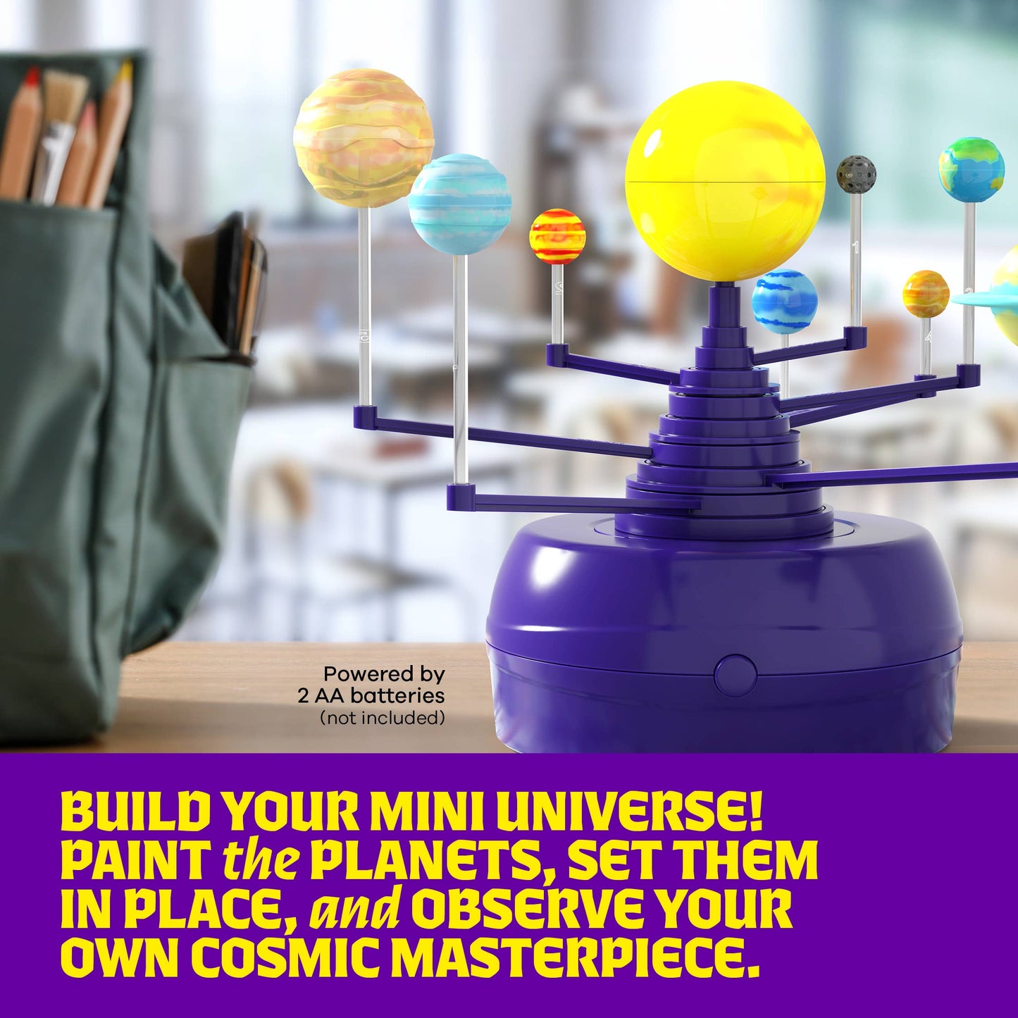 360° Orbiting Solar System for Kids, Paint & Build Model Kit