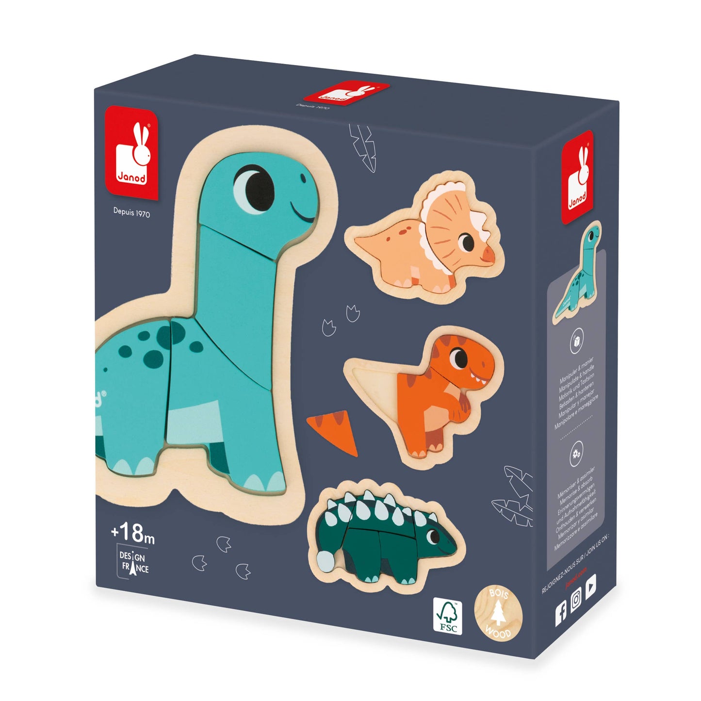 Janod Four Dino Puzzles