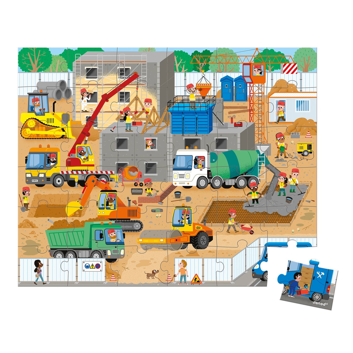 Suitcase Puzzle - Construction Site - 36 Pieces