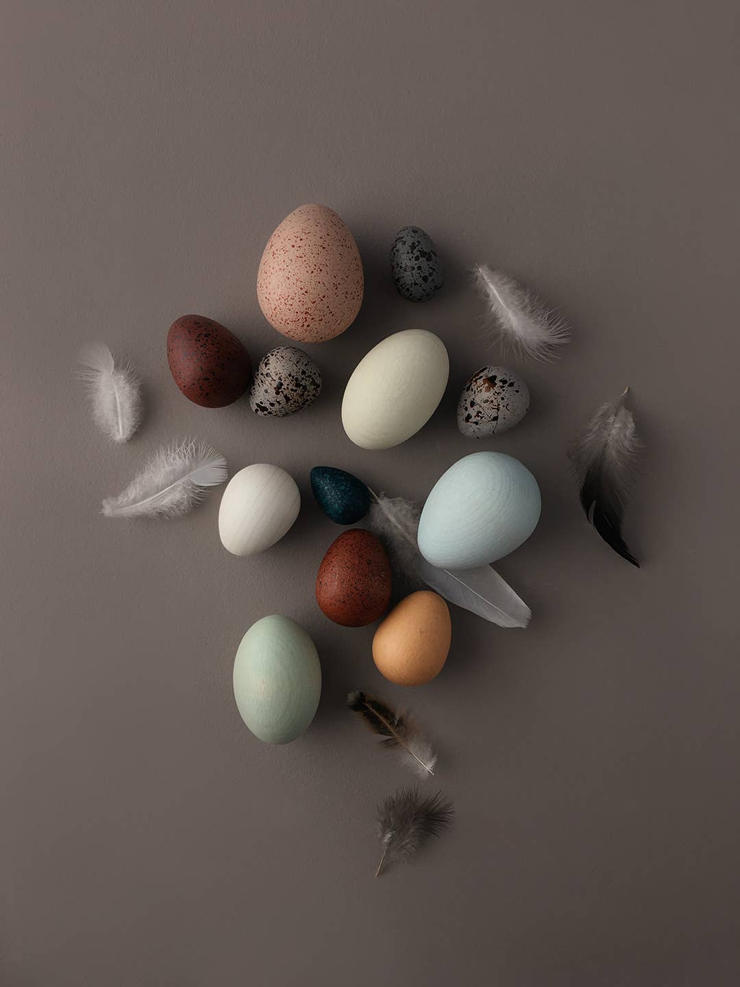 Hand-Painted Dozen Bird Eggs in a Box
