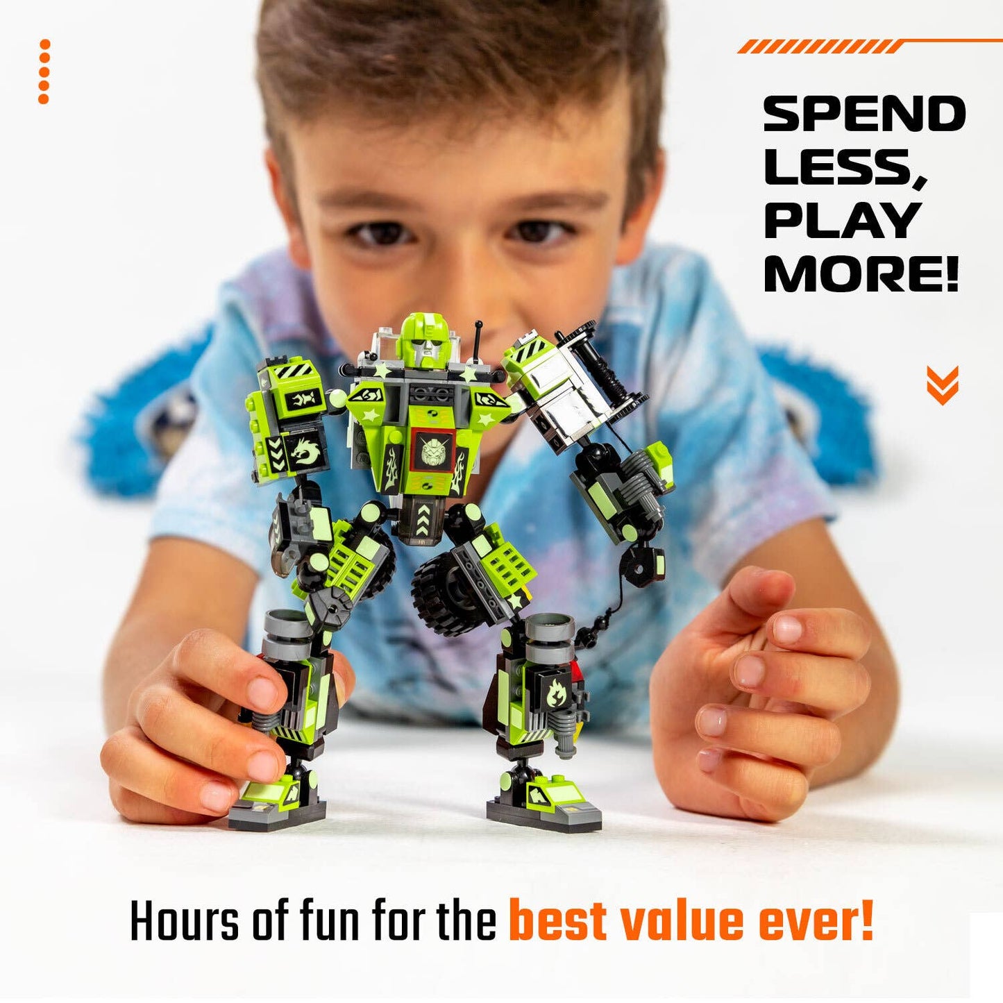 Robot Toy for Kid Builders (212 Pc) CliffSling - 3 in 1 Toys