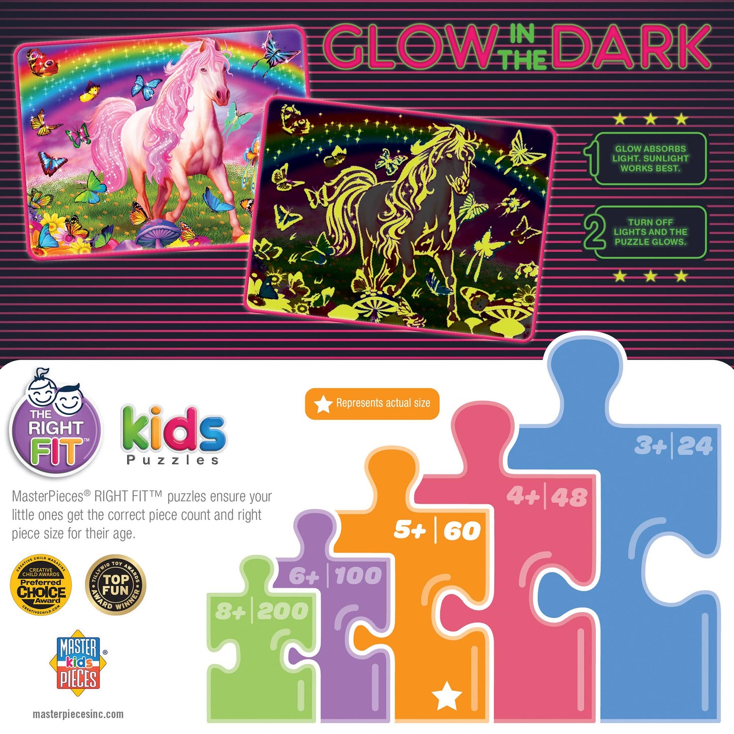 Glow in the Dark - Rainbow World 60 Piece Puzzle