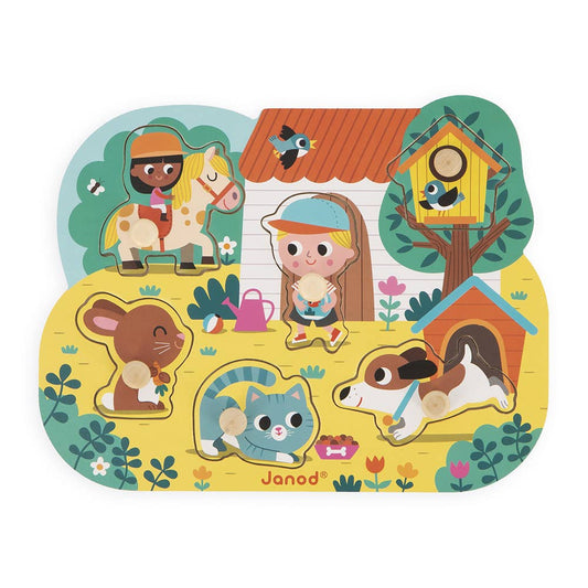 Peg Puzzle | Countryside Theme | 6 Pieces | Early-Learning