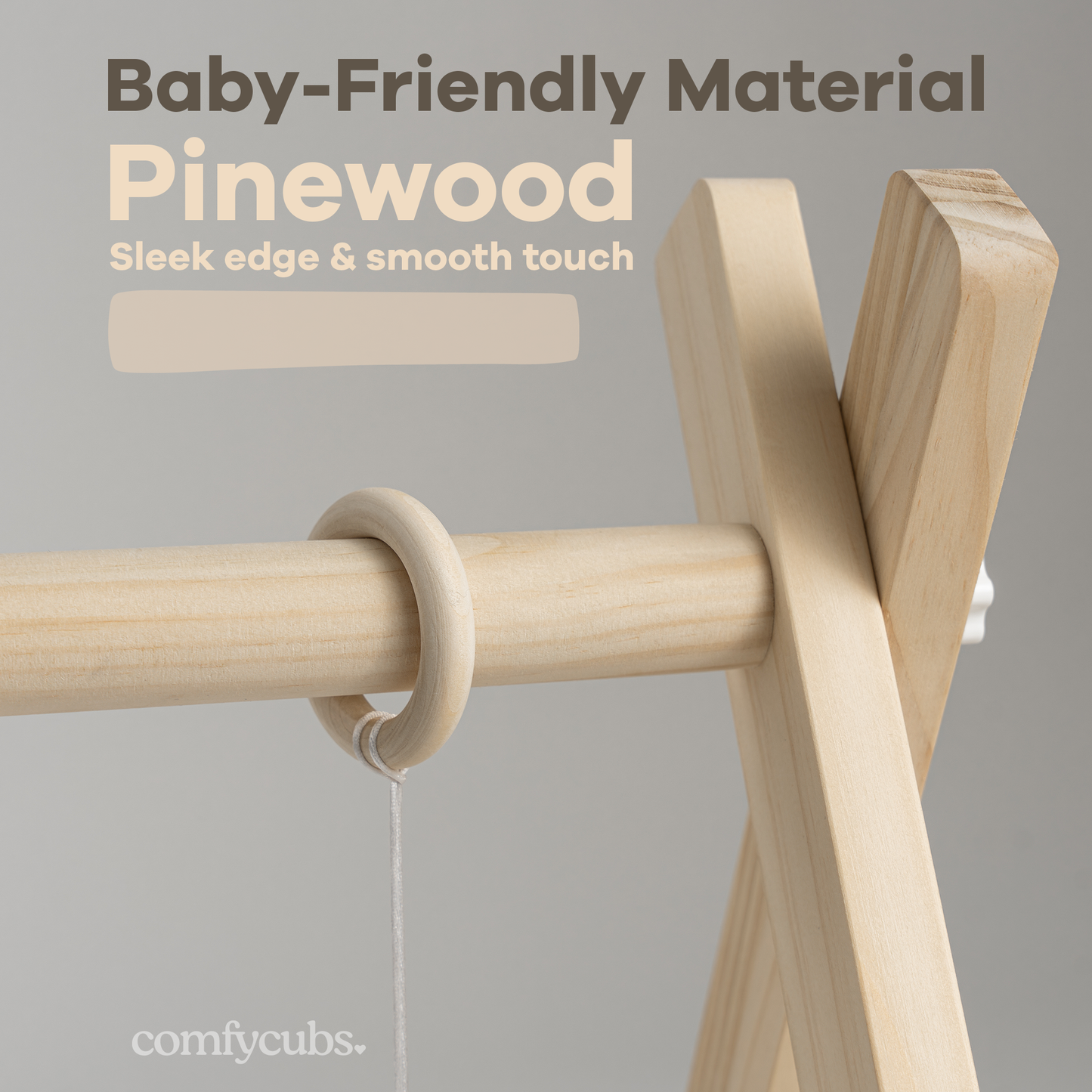 Foldable Baby Play Gym with 5 Hanging Toys by Comfy Cubs: Blush
