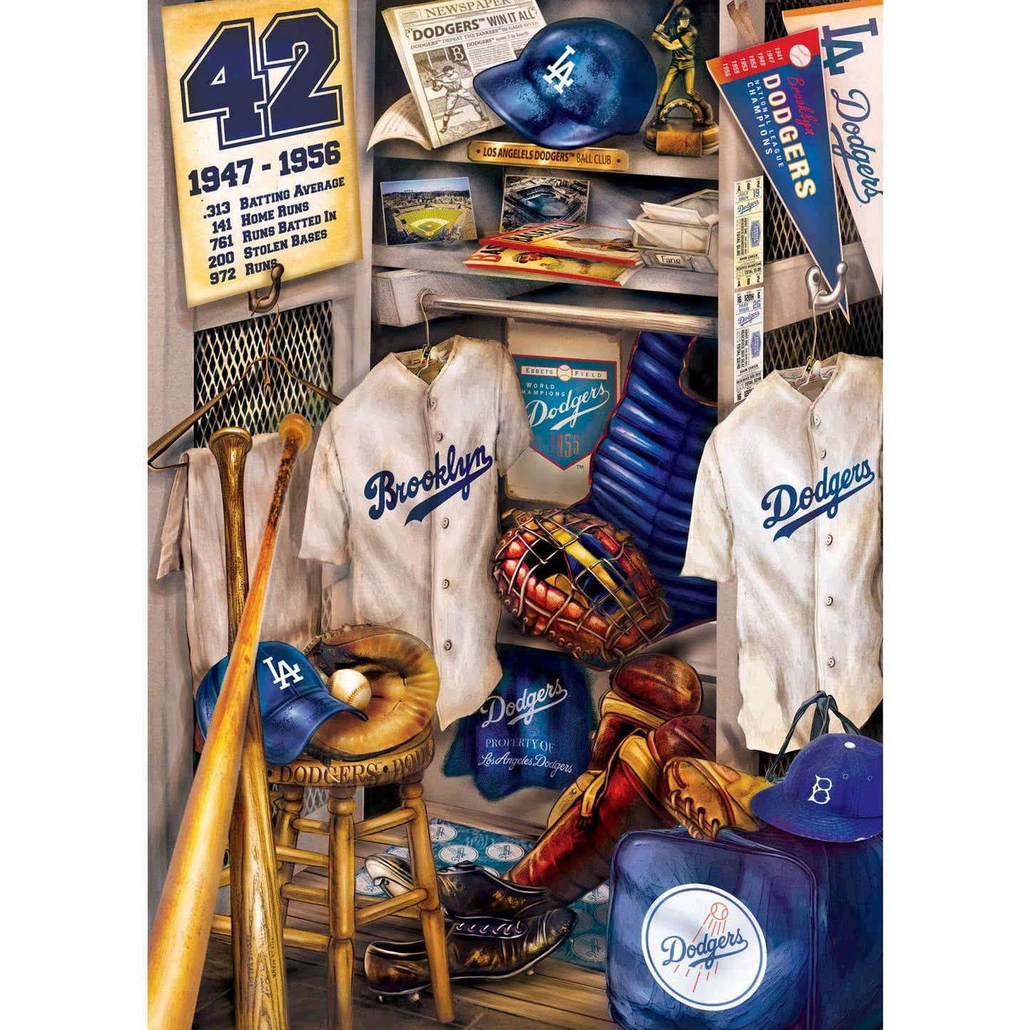 Los Angeles Dodgers - Locker Room 500 Piece Jigsaw Puzzle
