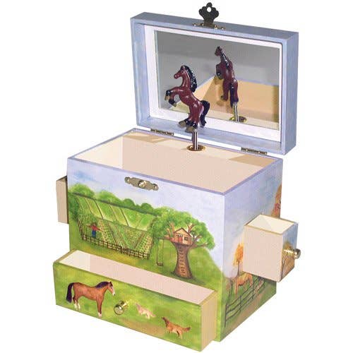 Horse Ranch Music Box: 4-Drawer