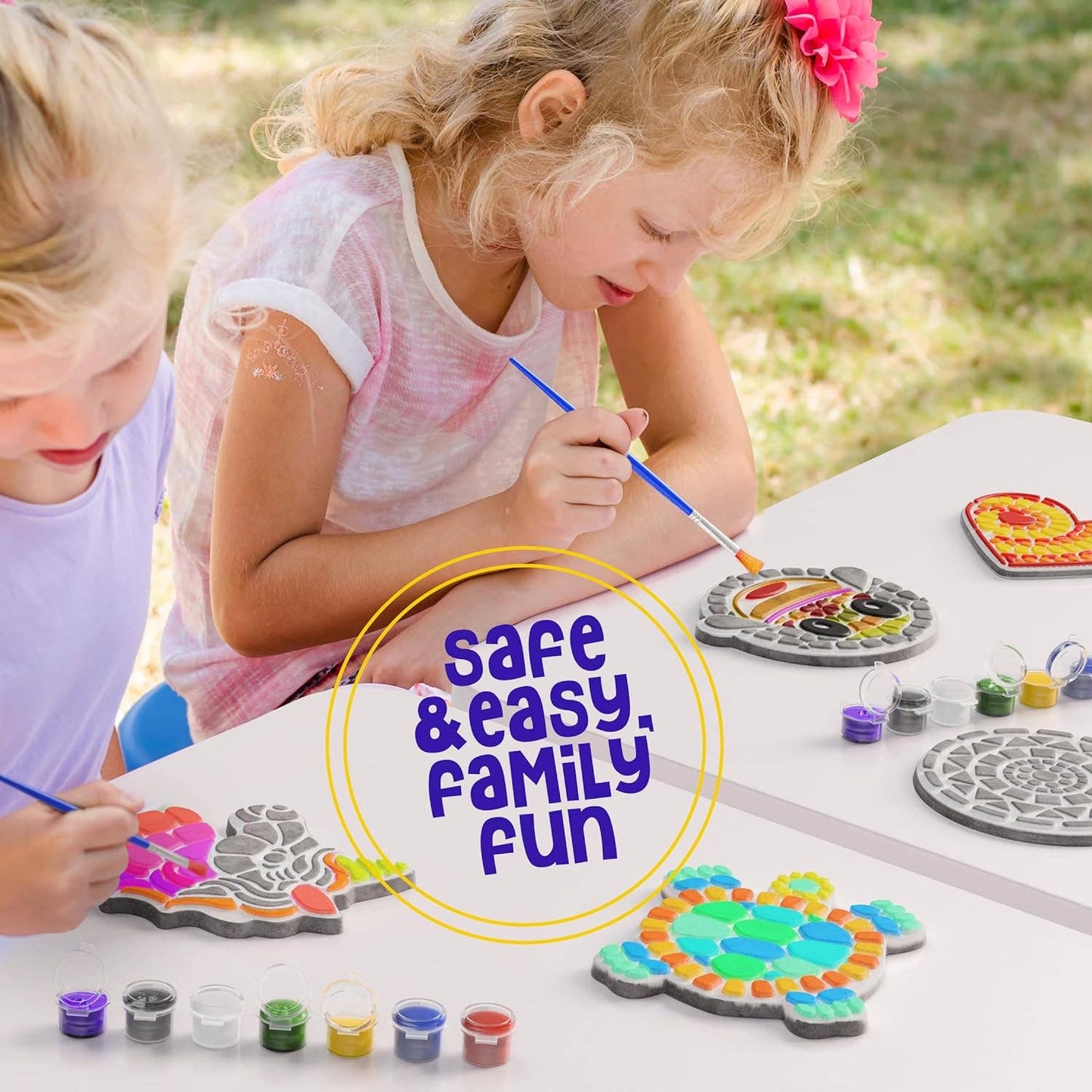Stepping Stone Painting Kit for Kids - Paint 5 Garden Stones