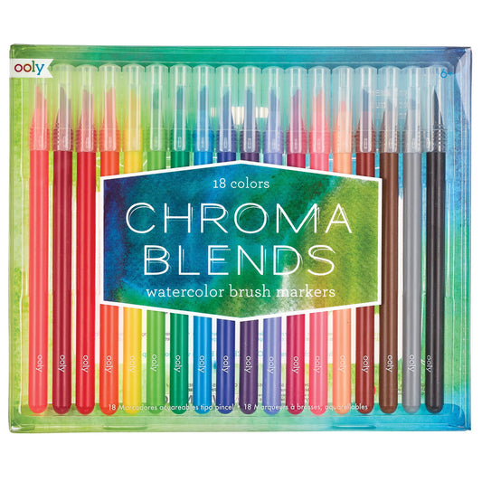 Chroma Blends Watercolor Brush Markers - Set of 18