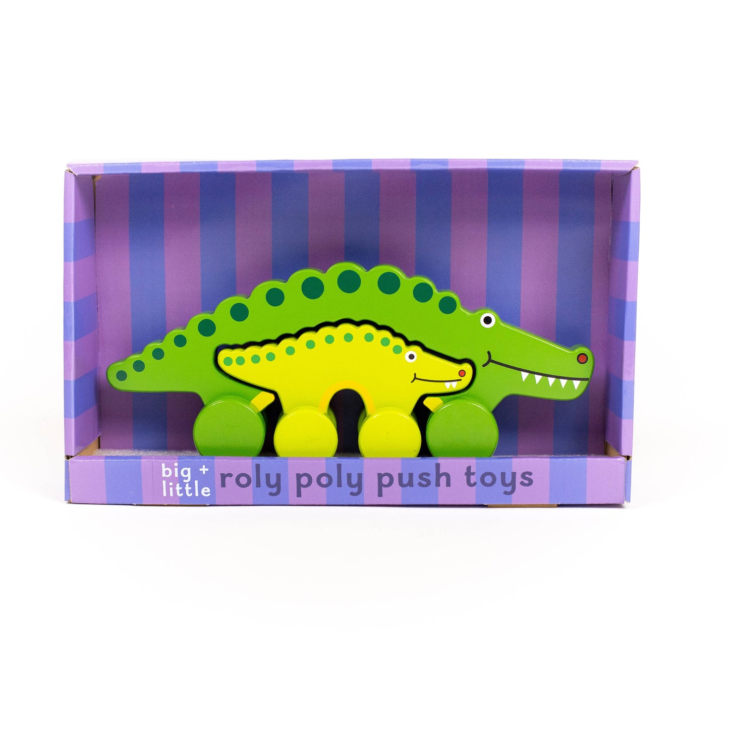 Alligator Big & Little Roly Poly Push Toys Wooden Roller