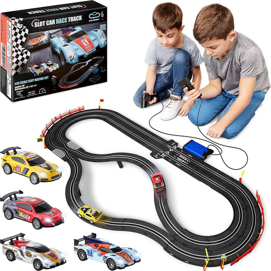 Slot Car Race Track Sets, Battery or Electric Race Car Track: Without Loops