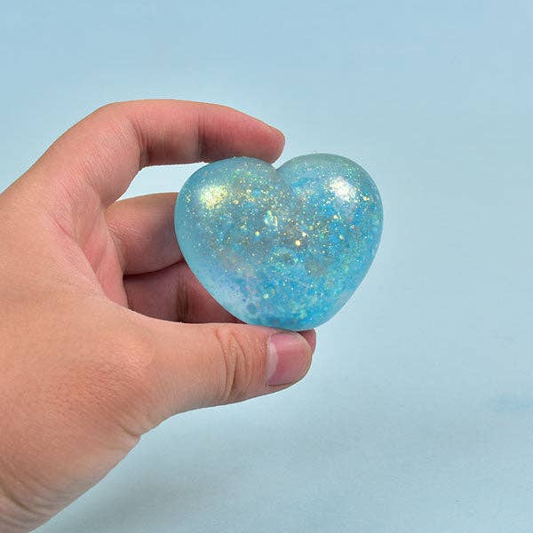 SugarSqueez Squishies® Glitter Heart Maltose Fidget Stress Ball (1pc) Assorted Colors