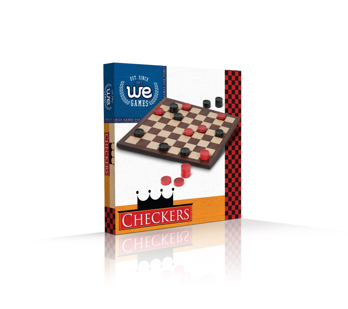 Old School Red and Black Wooden Checkers Set -12 in.