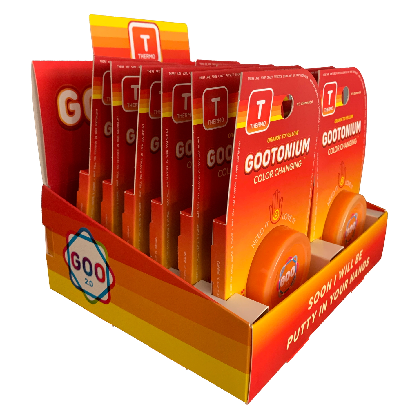 Large Gootonium: Thermo Orange to Yellow Putty - 50gm