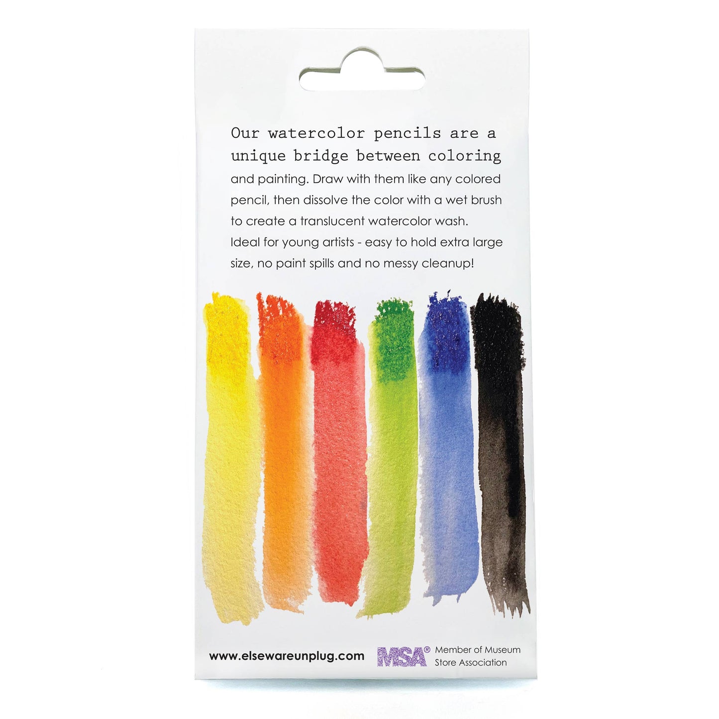 Extra-Large Watercolor Pencils - 6 Eco-Friendly Colors: With 12 jumbo pencil sharpeners