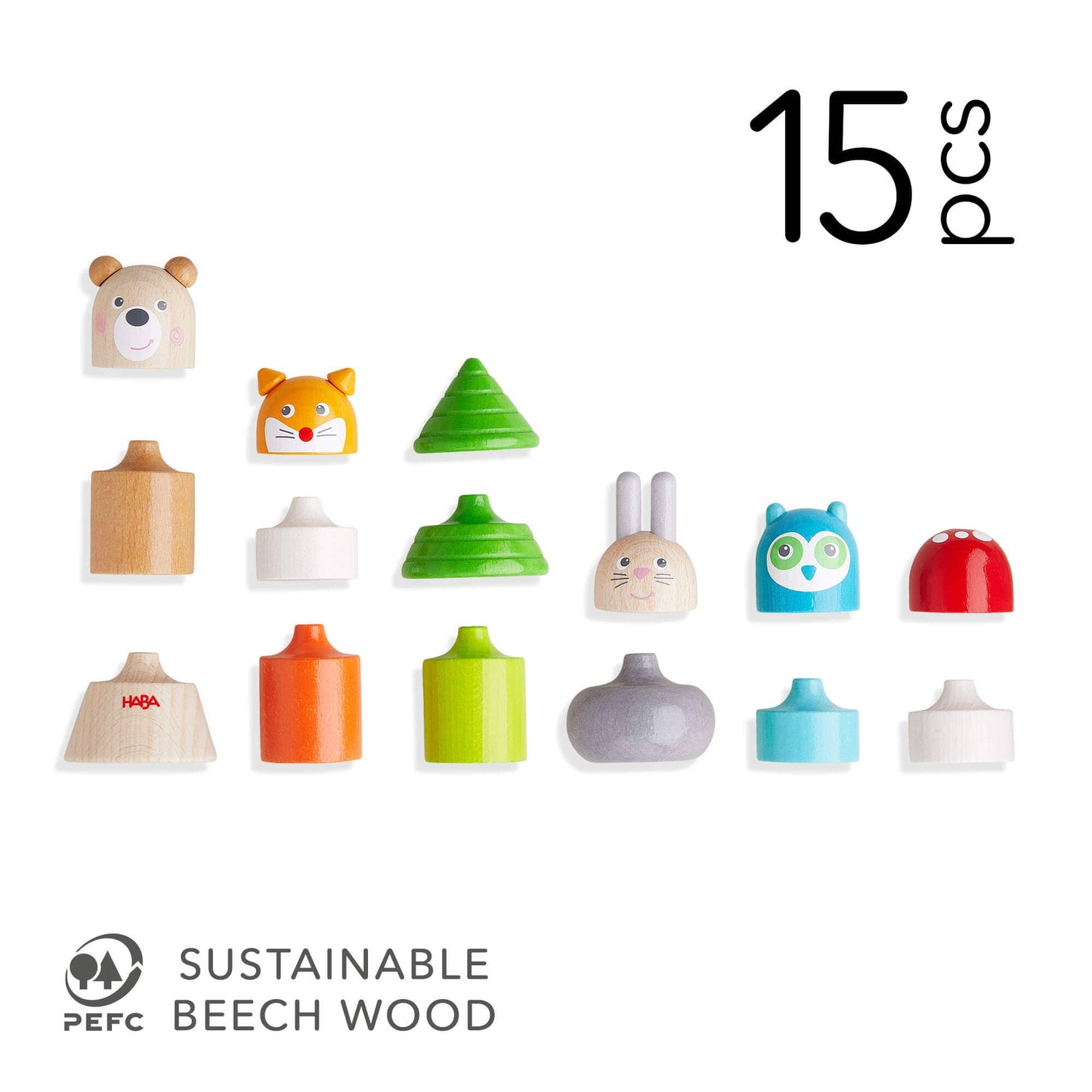 Forest Animals Wooden Stacking Toy - Montessori Blocks