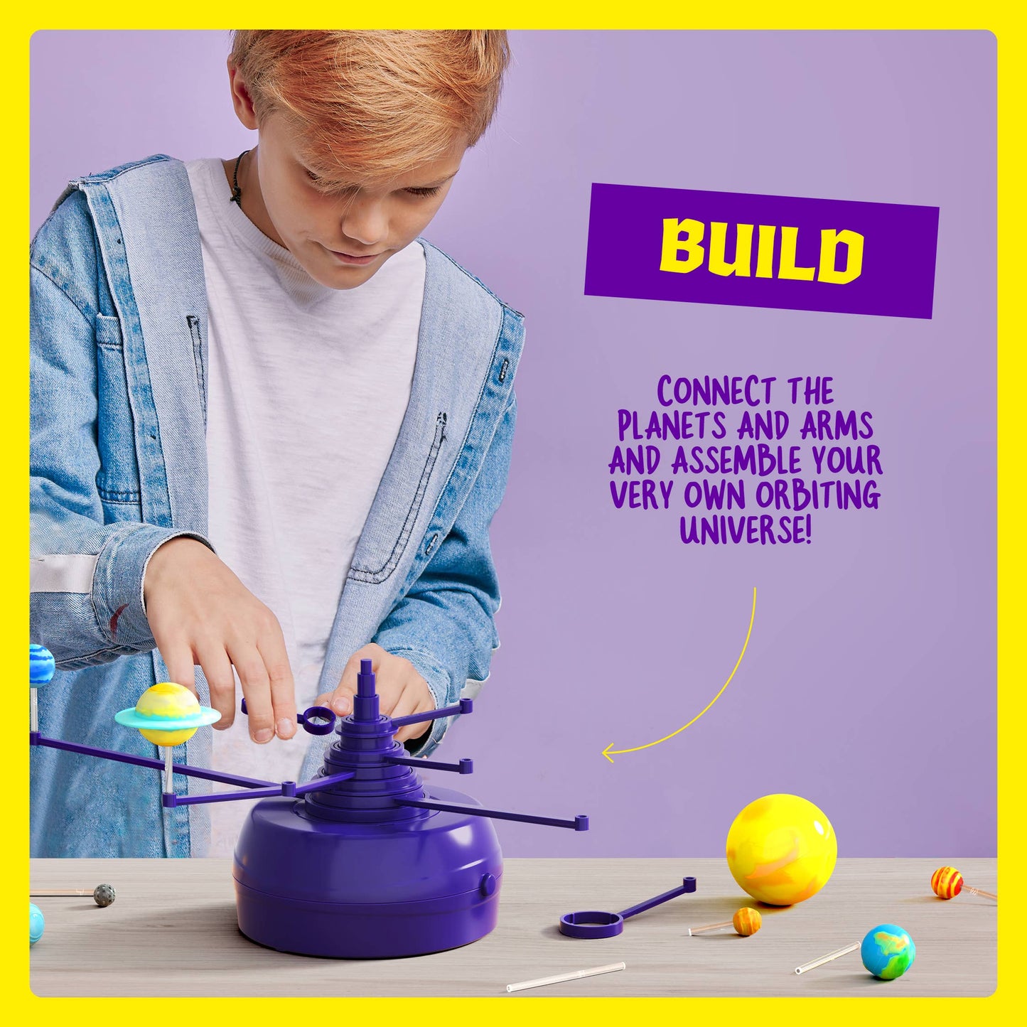 360° Orbiting Solar System for Kids, Paint & Build Model Kit