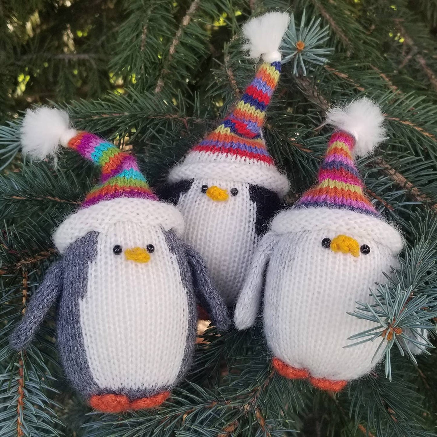 Penguin with Multi-Colored Hat Ornament