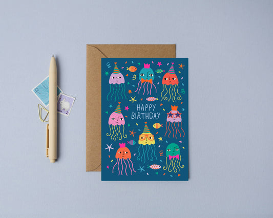 Jellyfish Party | Birthday Card | Kid's Birthday Card