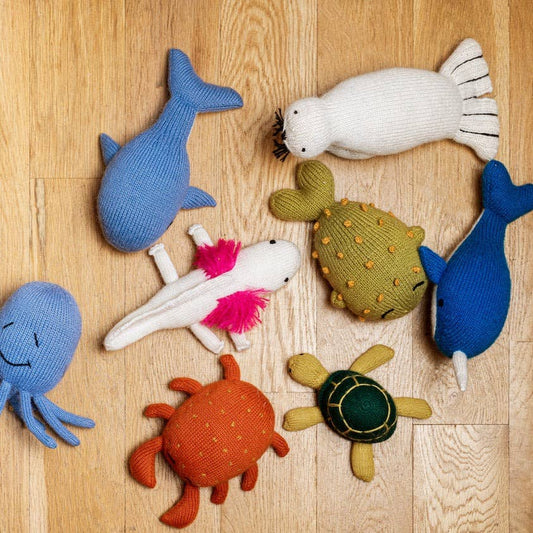 Handmade Knit Alpaca Stuffed Whale