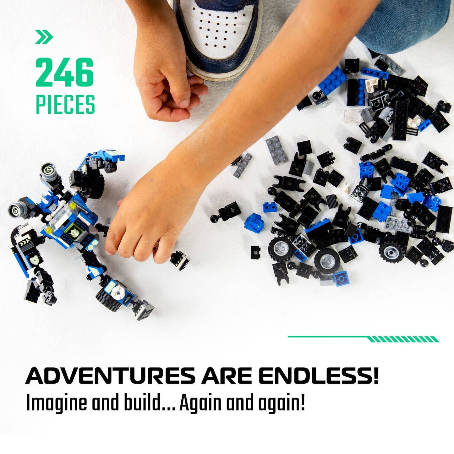 Robot 3-in-1 Building Toy Set (246 Pc) SnabGlider