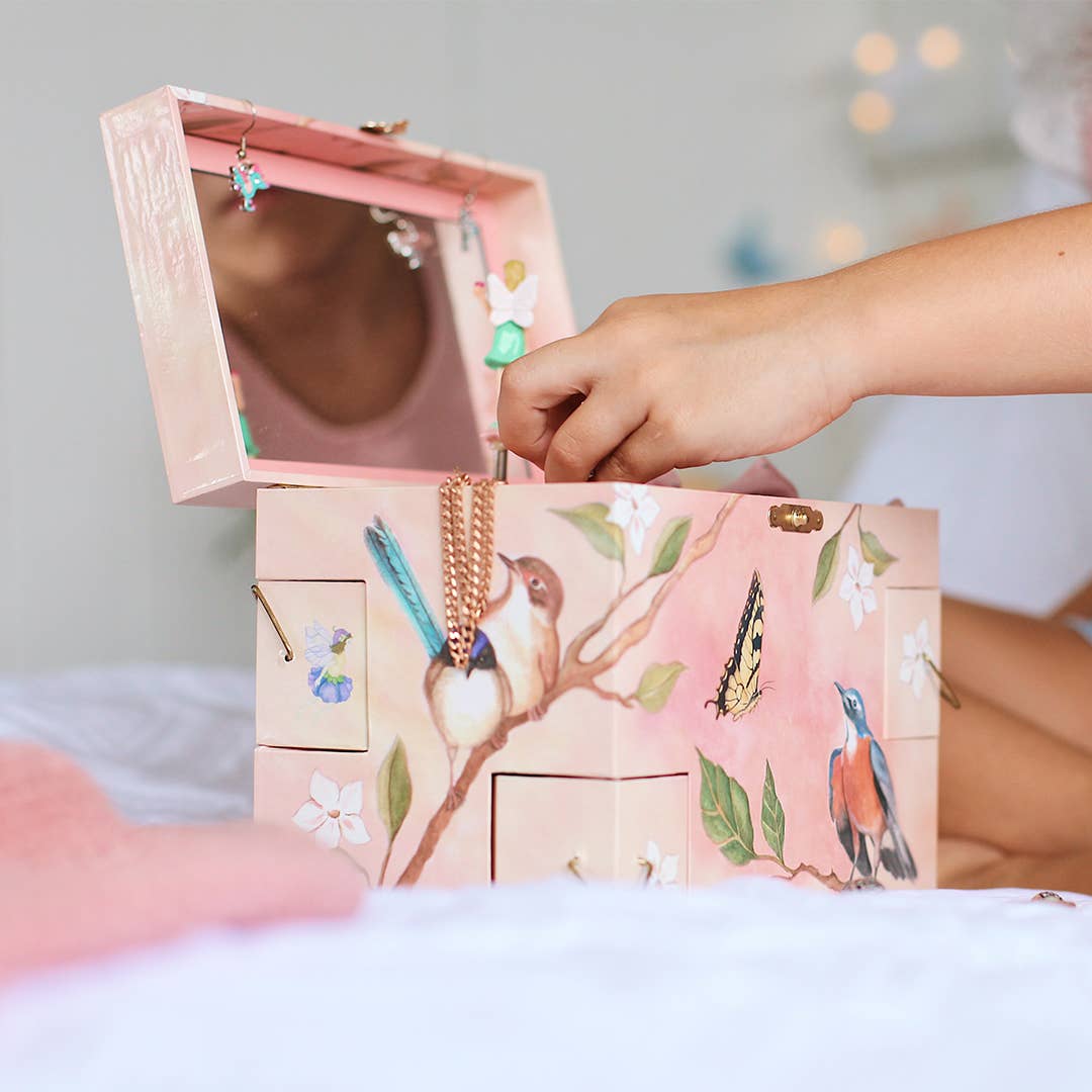 Sweet Fairy Wren (birds) Musical Jewelry Box