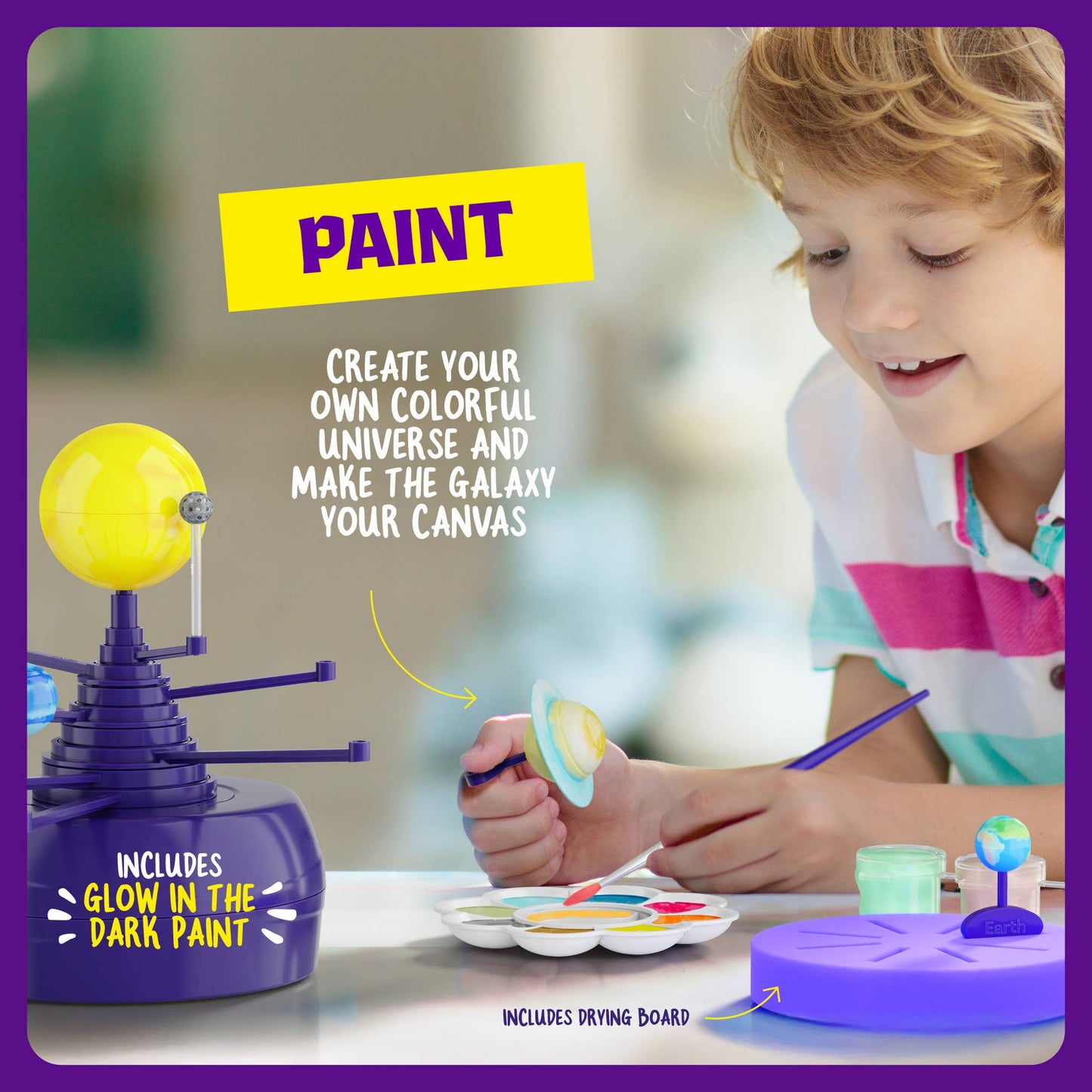 360° Orbiting Solar System for Kids, Paint & Build Model Kit