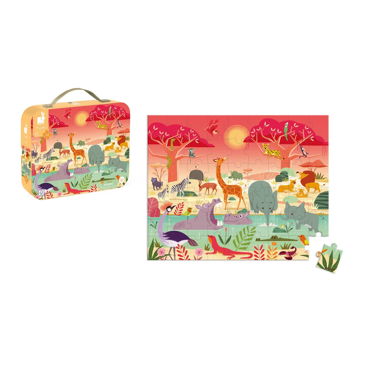 Suitcase Puzzle - Animal Reserve - 54 Pieces