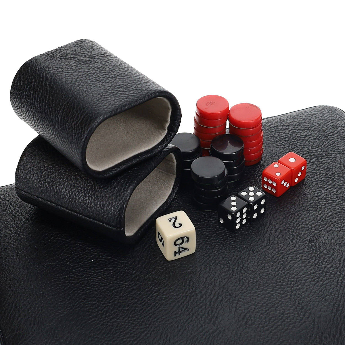 WE Games Black Travel Magnetic Leatherette Backgammon Set: Navy Blue