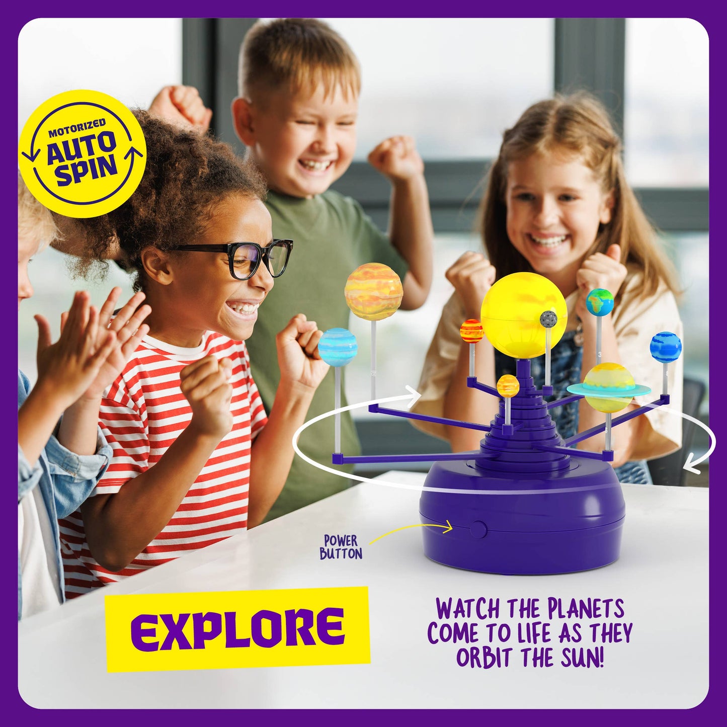 360° Orbiting Solar System for Kids, Paint & Build Model Kit