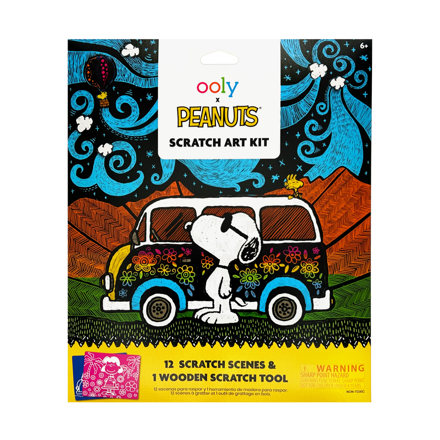 OOLY x Peanuts: Scratch Art Kit (13 PC Set)