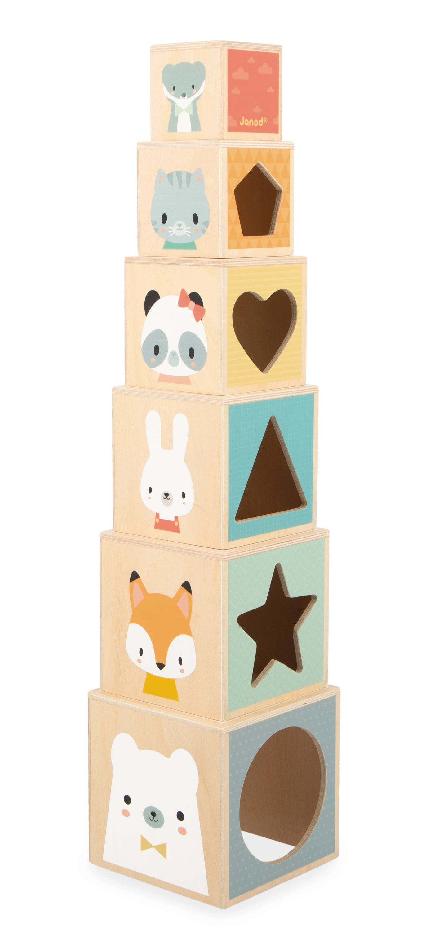 Pure | Wooden Stacking Pyramid | 6 cubes