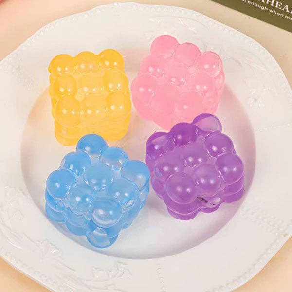 SugarSqueez Squishies® Bubble Cube Maltose Fidget Stress Ball (1pc) Assorted Colors