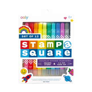 Stamp-A-Square: Double-Ended Markers (Set of 12)