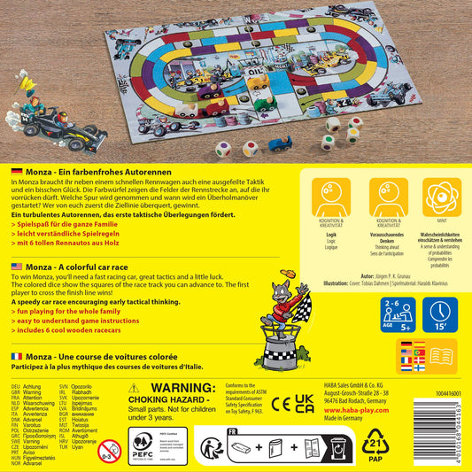 Monza - Colorful Car Racing Board Game
