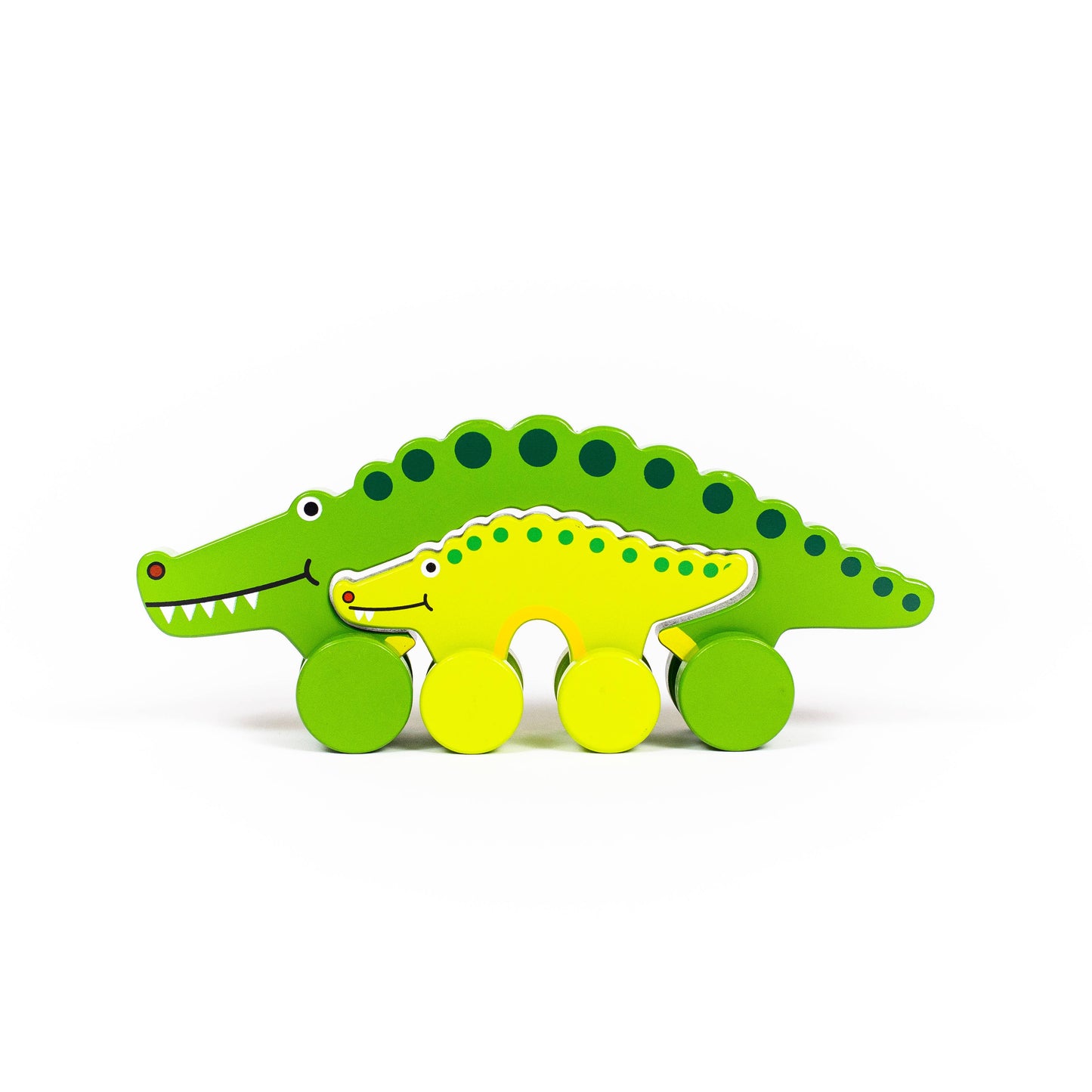 Alligator Big & Little Roly Poly Push Toys Wooden Roller