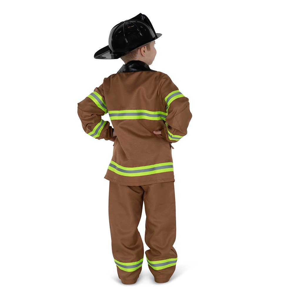 Brown Fire Fighter Costume - Kids: S (4-6)